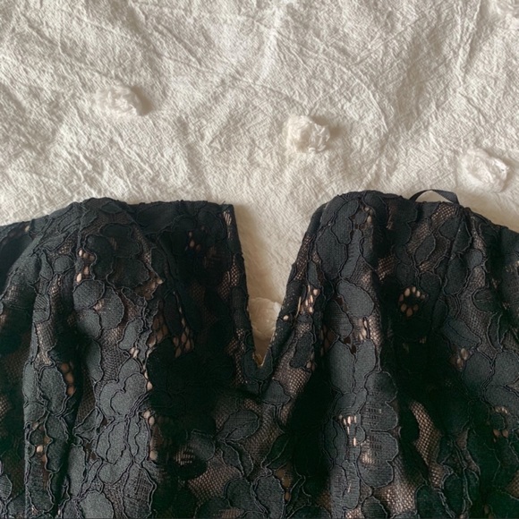 new✨ j.o.a anthro black lace and nude strapless romper - Picture 9 of 14